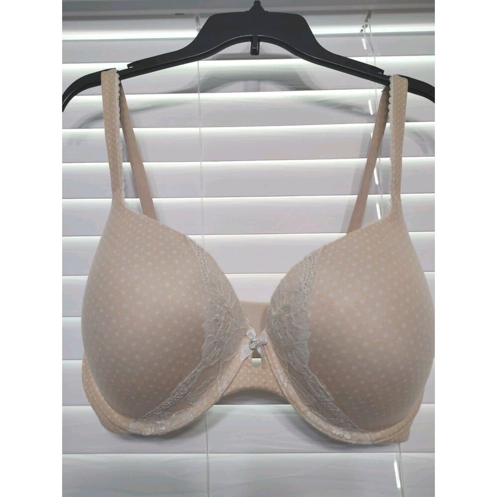 Victorias Secret Body By Victoria Perfect Shape Bra Women's Size36DDD Beige Lace